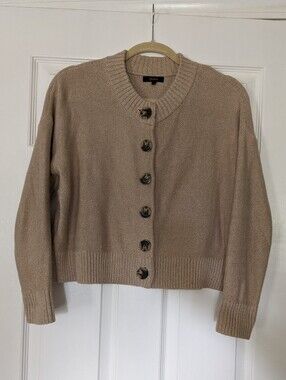 Quince Cropped Cardigan In Cement Marl